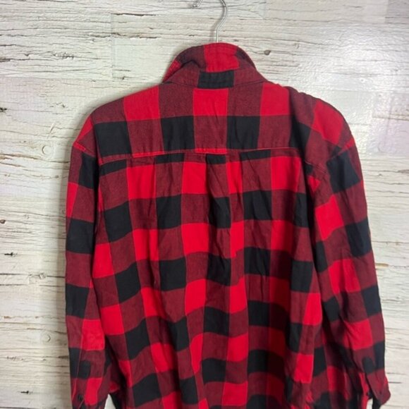 Gap medium red buffalo plaid button up long sleeve shirt medium - Picture 7 of 8
